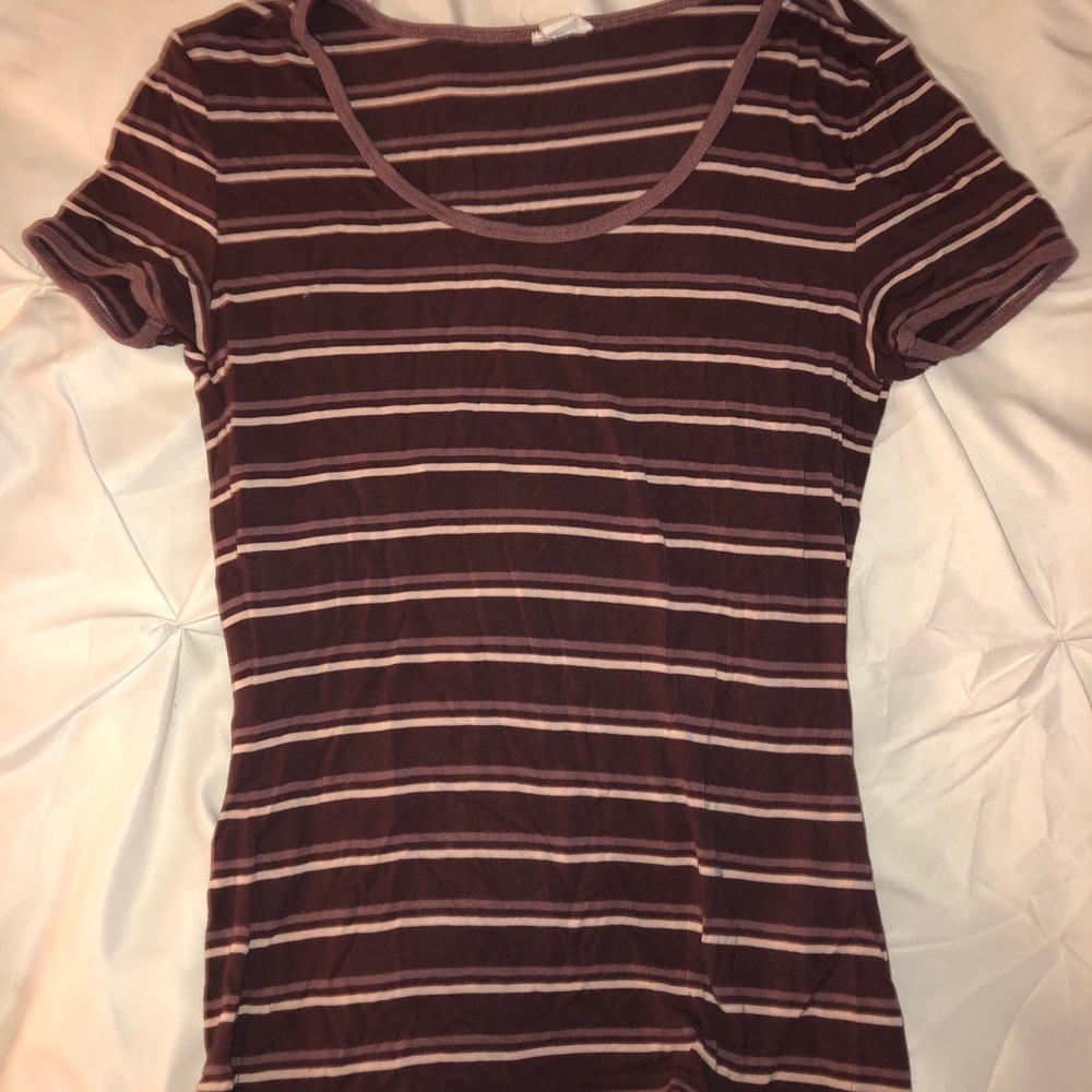 Cute purple and white striped shirt